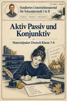 Vorschau - Unterrichtsreihen - Aktiv Passiv und Konjunktiv Klasse 7-8 Materialpaket Deutsch - Deckblatt