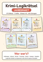 Vorschau - Arbeitsblätter - Krimi-Logikrätsel Jahrespaket, Klasse 4-6 - Deckblatt