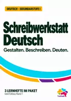 Vorschau - Stundenentwürfe - Schreibwerkstatt Deutsch | 3 Lernhefte zu kreativem Schreiben, Figurencharakterisierung und Textanalyse - Deckblatt