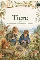 Vorschau - Stundenentwürfe - Tiere Klasse 1-2 Materialpaket - Deckblatt