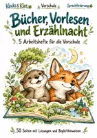Vorschau - Spiele - Bücher, Vorlesen und Erzählnacht – 5 Arbeitshefte – Vorschule - Deckblatt