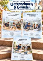 Vorschau - Unterrichtsreihen - Unternehmen & Gründen – 3 große Lernwerkstätten für PoWi & Sozialkunde | Schülerfirma gründen, Unternehmensgründung, Produktion, Wertschöpfung, Finanzierung, Bilanz & Gewinn | Komplette Unterrichtseinheiten mit Lösungen - Deckblatt
