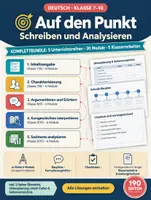 Vorschau - Stundenentwürfe - Auf den Punkt – Schreiben und Analysieren | Komplettbundle: 5 Unterrichtsreihen, 30 Module, 5 Klassenarbeiten - Deckblatt