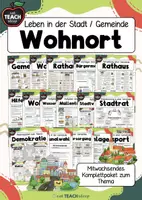 Vorschau - Arbeitsblätter - Leben in der Stadt / Gemeinde - Komplettpaket - Deckblatt