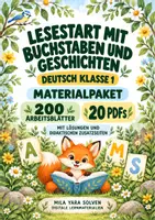 Vorschau - Arbeitsblätter - Lesestart mit Buchstaben und Geschichten Klasse 1 | Deutsch Materialpaket | 20 PDFs mit 200 Arbeitsblättern - Deckblatt