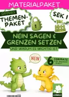Vorschau - Stundenentwürfe - Grenzen setzen & Nein sagen Unterrichtsmaterial Klasse 5 6 7 8 9 10 | Arbeitsblätter, Stationenlernen, Workshop, Kartenset, Kurzgeschichten & Vertretungsstunde | Themenpaket zur Prävention - Deckblatt