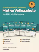 Vorschau - Arbeitsblätter - Mathematik Volksschule Paket: Zahlen bis 20 bis schriftlich - Deckblatt