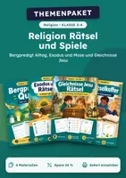Vorschau - Arbeitsblätter - Rätsel- und Spiele-Set Religion, Klasse 3-4 - Deckblatt