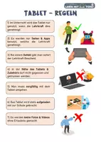 Vorschau - Poster - Materialpaket – Regeln im Umgang mit dem Tablet und im Computerraum - Deckblatt
