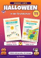 Vorschau - Arbeitsblätter - Halloween Grundschule Paket | Rätsel-Rallye + Rechnen & Malen | Klasse 1-4 - Deckblatt
