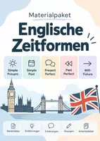 Vorschau - Arbeitsblätter - Materialpaket Englische Zeitformen - Merkblätter, Einführungen, Erklärungen, Übungen, Arbeitsblätter - Deckblatt