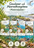 Vorschau - Unterrichtsreihen - Gewässer und Meeresökosysteme – See, Fluss, Wattenmeer & Korallenriffe | 4 komplette Unterrichtseinheiten Biologie | 322 Seiten mit Arbeitsblättern und Lösungen - Deckblatt