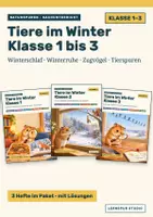 Vorschau - Arbeitsblätter - Tiere im Winter Klasse 1 bis 3 im Paket: Sachtexte, Tierspuren, Lösungen - Deckblatt