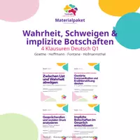 Vorschau - Arbeitsblätter - Wahrheit, Schweigen & implizite Botschaften | 4 Klausuren Deutsch Q1 | Goethe, Hoffmann, Fontane & Hofmannsthal - Deckblatt
