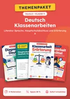 Vorschau - Arbeitsblätter - Literatur Sprache, Klassenarbeiten-Set Deutsch, Klasse 9 - Deckblatt