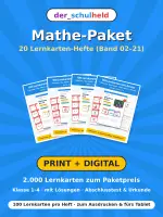 Vorschau - Test - Mathe-Paket: 20 Lernkarten-Hefte Kl. 1–4 + Digital - Deckblatt