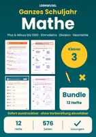 Vorschau - Arbeitsblätter - Mathe Klasse 3 Bundle | Plus Minus bis 1000, Einmaleins, Division, Geometrie - Deckblatt