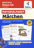 Vorschau - Arbeitsblätter - Märchen lesen und verstehen | Klasse 5–6 | Materialpaket mit Lösungen, LRS-Fassung und S/W - Deckblatt