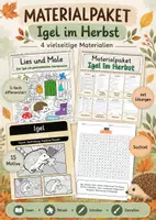 Vorschau - Stundenentwürfe - Igel im Herbst – großes Materialpaket | Lies und Male, Suchsel, 15 Motive & differenziertes Herbstmaterial - Deckblatt