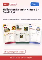 Vorschau - Arbeitsblätter - Halloween Deutsch Klasse 1 – 3er-Paket - Deckblatt
