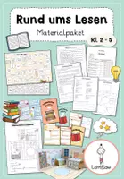 Vorschau - Arbeitsblätter - Rund ums Lesen: Buchvorstellung, Brettspiel, Lerntheke, Lesezeichen, PopUp Kunst - Deckblatt