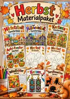 Vorschau - Mal- und Bastelvorlagen - Materialpaket Herbst basteln - Deckblatt