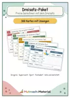 Vorschau - Fördermaterial/Inklusion - Materialpaket: Dreisatz - Deckblatt