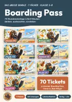 Vorschau - Arbeitsblätter - Stundeneinstiege Klasse 5–8 | 70 Tickets à 5 Minuten mit Lösungen | 7 Fächer im Bundle | Boarding Pass - Deckblatt