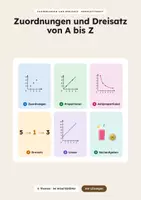 Vorschau - Arbeitsblätter - Das Zuordnungen und Dreisatz Paket | 66 Arbeitsblätter mit Lösungen - Deckblatt