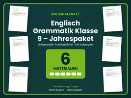 Vorschau - Arbeitsblätter - Englisch Grammatik Klasse 9 – Jahrespaket - Deckblatt