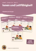 Vorschau - Arbeitsblätter - Ionen und elektrische Leitfähigkeit Chemie Klasse 8 9 10 | 5 Arbeitshefte 85 Seiten mit Lösungen | Ionengitter, Elektrolyte, Fällung, Neutralisation | Chemie im Widerspruch Paket 4 - Deckblatt