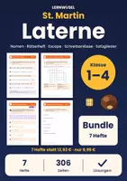 Vorschau - Arbeitsblätter - St. Martin Klasse 1 bis 4 Bundle | Nomen, Rätselheft, Escape, Schreibanlässe, Satzglieder - Deckblatt