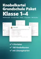 Vorschau - Arbeitsblätter - Knobelkartei Grundschule Paket – 160 Knobelkarten Mathe Klasse 1–4: Knobeln, Kombinatorik, Zahlenfolgen und Muster mit Lösungen - Deckblatt