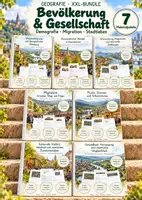 Vorschau - Unterrichtsreihen - Bevölkerung & Gesellschaft – 7 große Lernwerkstätten Geografie & Erdkunde | PoWi & Sozialkunde | Demografischer Wandel, Migration, Flucht, Urbanisierung, kulturelle Vielfalt & soziale Ungleichheit | Arbeitsblätter mit Lösungen - Deckblatt