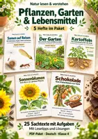 Vorschau - Stundenentwürfe - Sachtext und Leseverständnis Klasse 4: Pflanzen, Garten und Lebensmittel | 5 Hefte im Paket - Deckblatt