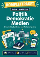 Vorschau - Arbeitsblätter - Politik Klasse 7-9 Paket: Demokratie, Grundrechte, Medien - Deckblatt