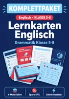 Vorschau - Spiele - Lernkarten Englisch Grammatik Klasse 5-8 Paket - Deckblatt