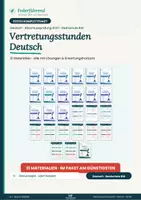 Vorschau - Unterrichtsreihen - Vertretungsstunden Deutsch Klasse 9/10 – sofort einsetzbar: Klassenarbeiten, Plakate & Fragekarten | RS BW | Federführend - Deckblatt