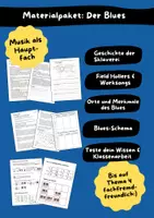 Vorschau - Arbeitsblätter - Der Blues – Geschichte, Orte, Merkmale, Schema, Klassenarbeit - Deckblatt