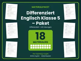 Vorschau - Arbeitsblätter - Differenziert Englisch Klasse 5 – Paket - Deckblatt