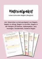 Vorschau - Stundenentwürfe - Materialpaket Unterrichtsreihe Regeln Religion - Deckblatt