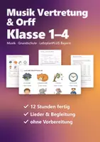 Vorschau - Stundenentwürfe - Musik Vertretung und Orff Paket Grundschule – Vertretungsstunden Klasse 1/2 und 3/4, Klangröhren und Orff-Instrumente - Deckblatt