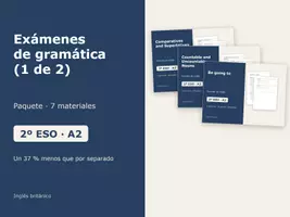 Vista previa - Evaluación - Exámenes de gramática (1 de 2) – Paquete de inglés 2º ESO - Portada