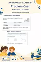 Vorschau - Arbeitsblätter - Mathe 3/4 – 8 Sachaufgaben-Missionen & 6 Kombinatorikfälle - Deckblatt