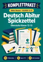 Vorschau - Arbeitsblätter - Deutsch Oberstufe Spickzettel Sammlung Abitur - Deckblatt