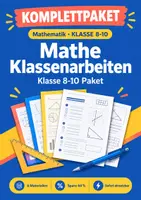Vorschau - Test - Mathe Klassenarbeiten Klasse 8-10 Paket - Deckblatt