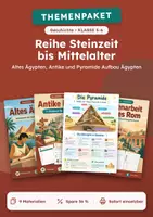 Vorschau - Arbeitsblätter - Themenreihe Steinzeit bis Mittelalter Geschichte, Klasse 5-6 - Deckblatt