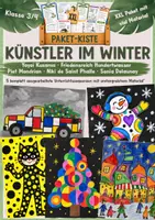 Vorschau - Stundenentwürfe - Paketkiste - Künstler im Winter - Klasse 3/4 | Hundertwasser, Mondrian, Kusama, Delaunay, de Saint Phalle - Deckblatt