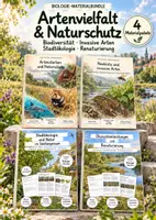 Vorschau - Unterrichtsreihen - Artenvielfalt & Naturschutz – XXL-Biologie-Materialpaket | 4 komplette Unterrichtseinheiten & große Lernwerkstätten | Biodiversität, Artensterben, invasive Arten, Stadtökologie & Renaturierung | Arbeitsblätter mit Lösungen - Deckblatt