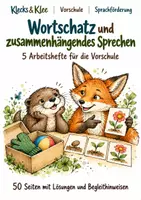 Vorschau - Spiele - Wortschatz und zusammenhängendes Sprechen – 5 Arbeitshefte – Vorschule - Deckblatt
